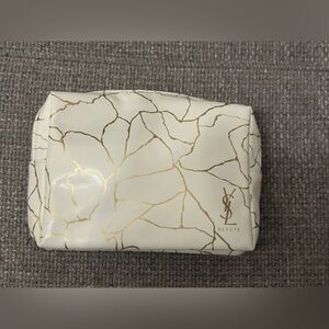 YSL Beauty VIP Gift White Marble Print Zip Pouch